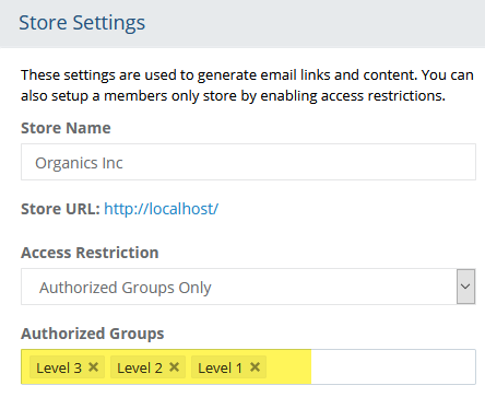 image showing a store configuration for memberships